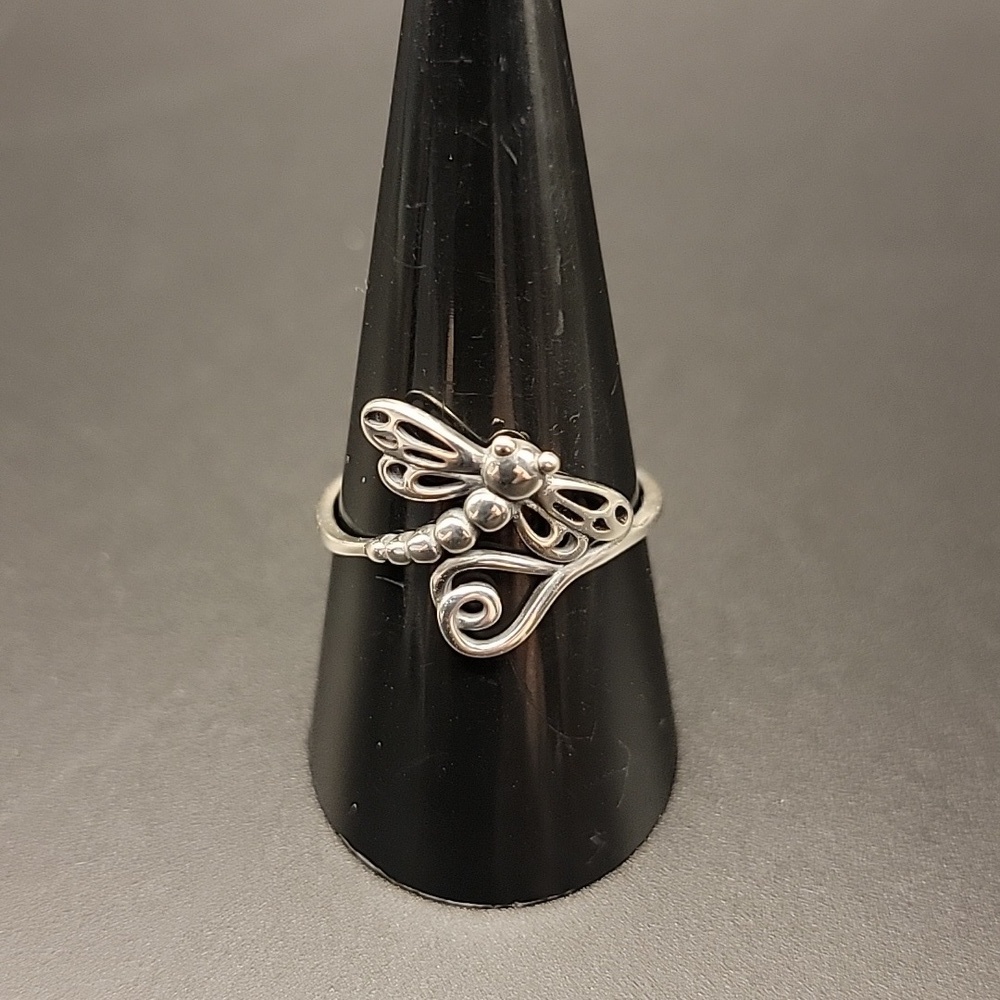 Elegant 925 Sterling Silver Womens Dragonfly Ring Size 9 - Picture 4 of 11